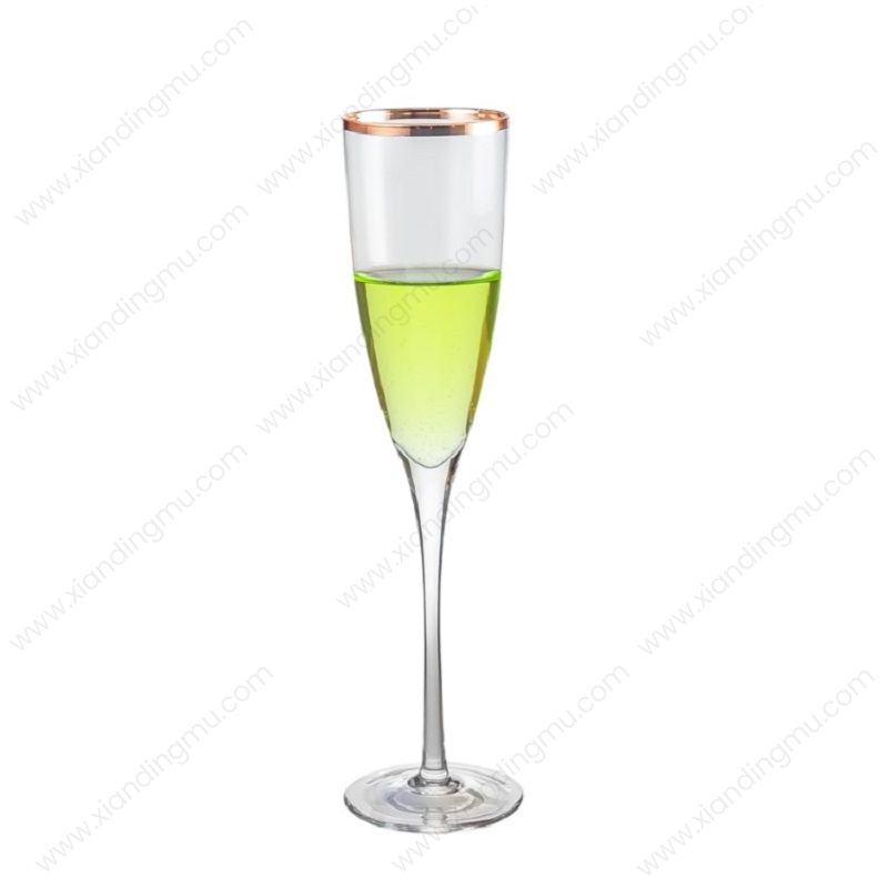 Champagne Goblet Glass With Gold Decoration