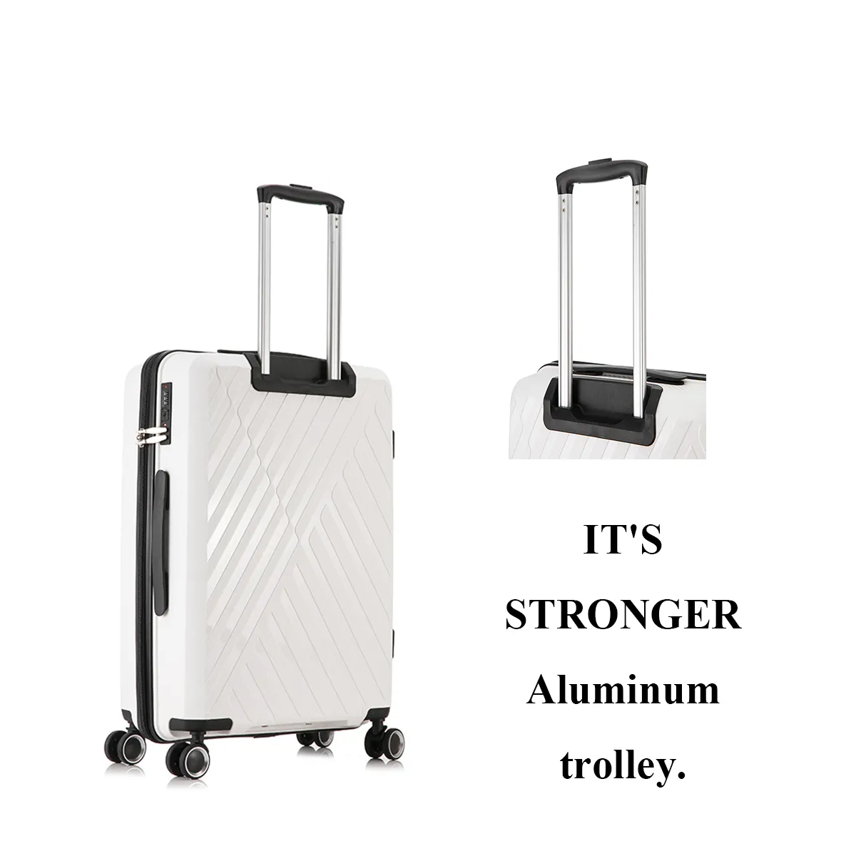 SUPER HOT SALE HIGH QUALITY PP TROLLEY LUGGAGE HARD SHELL PP NEWEST VALISE FOR TRAVEL BAG LUGGAGE