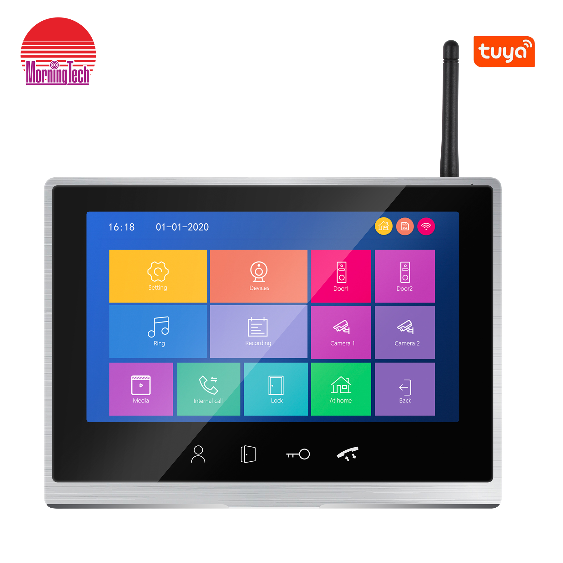 95105HP TUYA app control touch screen Video door phone unlock motion detection video intercom two way talking video door bell