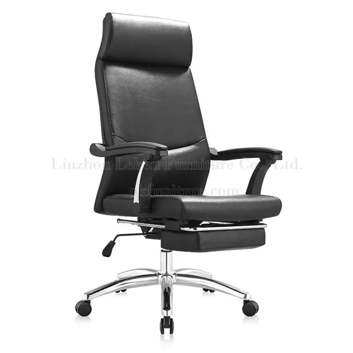 High Back Leather Swivel Office Chair with armrest