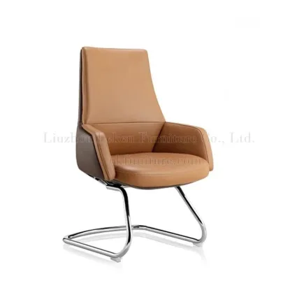 Cadeira de escritório dupla cor de couro com encosto médio