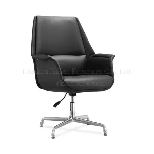 Middle Back Cowhide Office Chair with Armrest