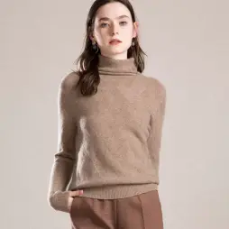 Women's Turtleneck 100% Cashmere Sweater