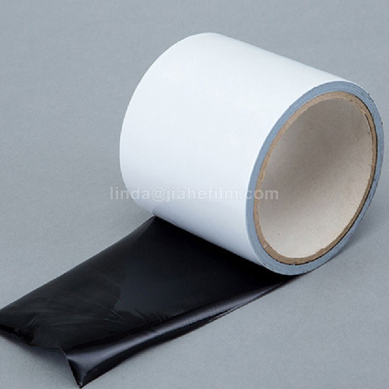 Película protetora de superfície de rolo de filme PE sem resíduos preto e branco para chapa de aço inoxidável