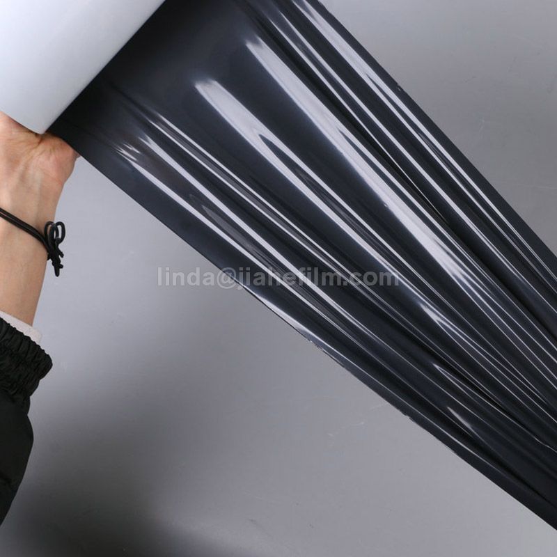 Película protectora de alta calidad de 50-120 micrones de alto adhesivo PE negro interior blanco exterior para perfiles de aluminio