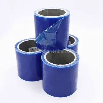 Film protecteur transparent PE bleu anti-rayures pour vitre