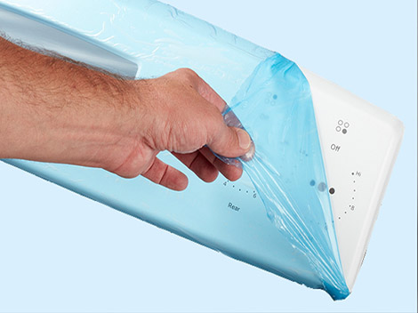 Прозрачная синяя защитная пленка PE для пластиковых листов из ПВХ
