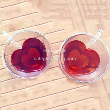 Heart Love Shaped Double Wall Glass