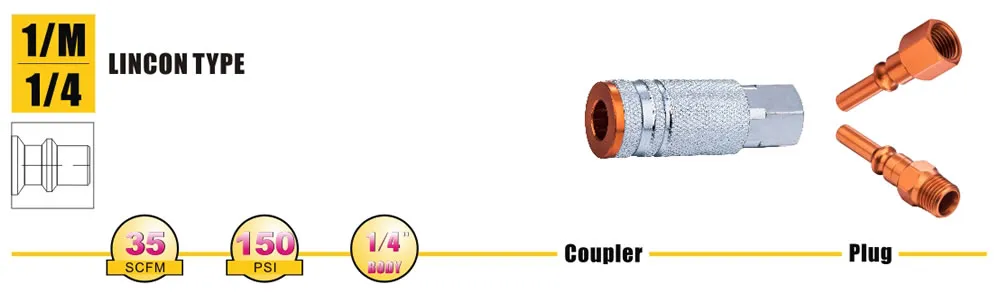 Lincoln Quick Coupler Air Hose Connector Fittings LU18-2
