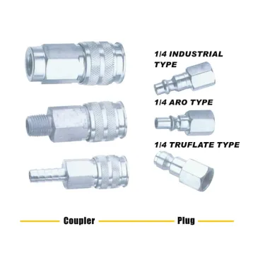 Foster L-Style Quick Coupler Air Hose Fitting – 3/8" NPT Male Plug, Brass Body, Made In USA