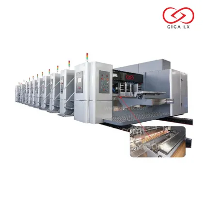 Máquina de impresión de cajas flexográficas corrugadas LX-707N con servocontrol de succión de vacío automática y troqueladora