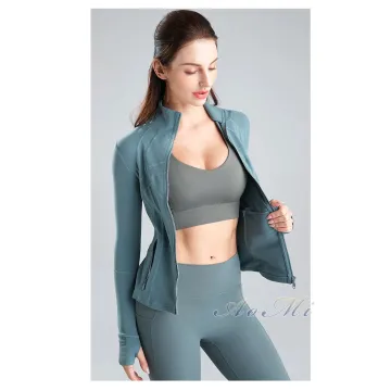 Спортивная куртка женская обтягивающая одежда для йоги быстросохнущие топы с длинными рукавами кардиган на молнии бег одежда для фитнеса