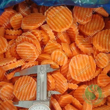 Tranches froides de carottes surgelées