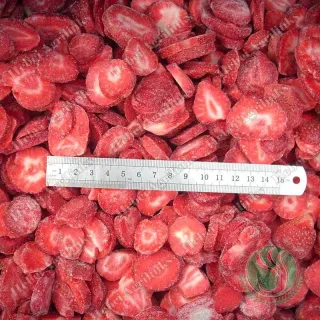 Frozen strawberry slices