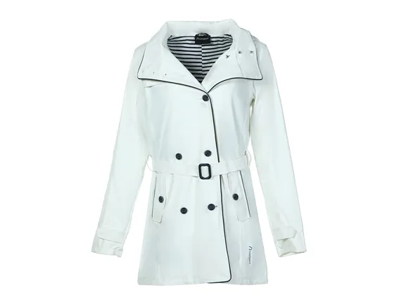 Women's PU Raincoat with Striped Jersey Lining