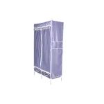 Fabric Wardrobe Portable Folding for Clothes Storage Organizer 100 X 45 X 175 cm Gray