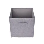 Polyester Fabric Storage Cube Basket Bins With Handle, Home Organizer Solution For Offices, Bedroom, Closet, Toys, Gray