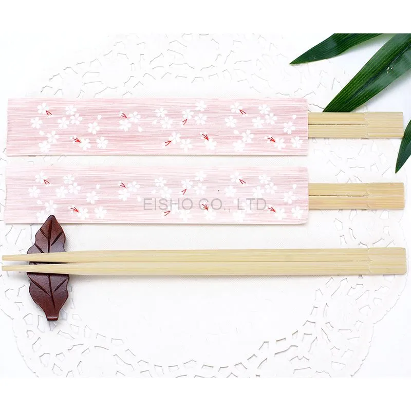 Tableware eco-friendly bamboo chopsticks twins with paper wrap chopstick sushi.jpg