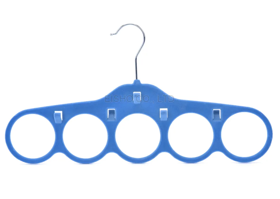 5 Holes Blue Velvet Ties Belt Scarf Hanger.png