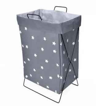 white star  grey background pattern metal frame laundry