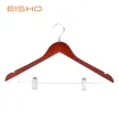 Eisho high Quality bulk Wooden Cloth Hangers with Clips