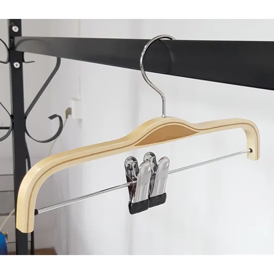 Eisho Laminated Wooden Hangers Clothes with Metal Clips