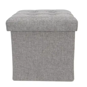 grey ottoman storage stool foldable