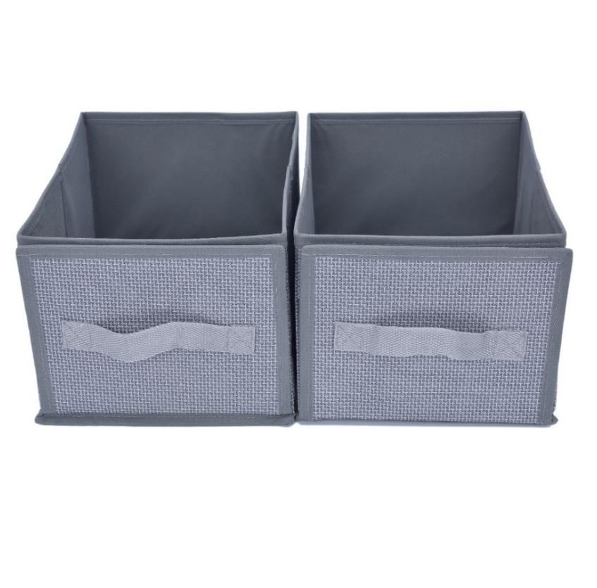 Flax Fabric Storage Box Cube Non-Woven Folding Organizer Bins