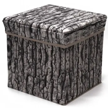 vintage bark grain pattern foldable non-woven fabric storage stool