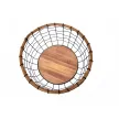 EISHO Stackable Circular Metal Wire and Wood Basket Set