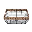 Water Hyacinth Top Wire Storage Baskets Organizer with Built-in Handles for Kitchen