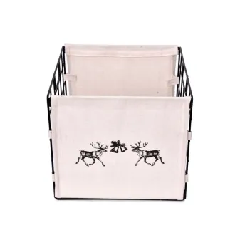 Metal Wire Storage Cubes, Indoor Storage Baskets, Organizer Bins with Liner and Built-in Handles for Bedroom Closet Laundry Room