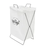 White canvas fabric with metal structure foldable laundry storage