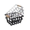 Kitchen Storage Metal Basket with Wooden Built-in Handles.