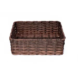 Hand-Woven Rectangular Storage Basket, Waterproof Wicker Storage Basket, Set of 3 (1PC Jumbo,1PC Large, 1PC Medium).