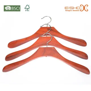 Eisho laundry wooden clothes hanger with metal hook high end hanger