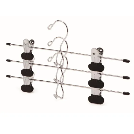 METAL PANTS AND SKIRT HANGERS WITH CLIPS