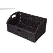Hand-Woven Storage Baskets Bins Waterproof Wicker Storage Tote Basket, Black, Organizer Storage Container for Bathroom Office.