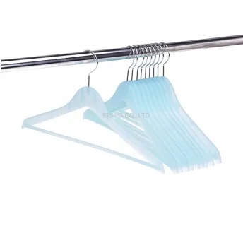 EISHO Eco-friendly Light Blue Color Plastic Hanger For Adult