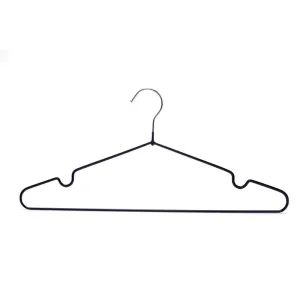 Promotional black  metal hanger with PVC coating for cloth hanging