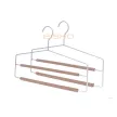 Top Hot Sale Metal 2-Layer trouser hanger with Wood Bar