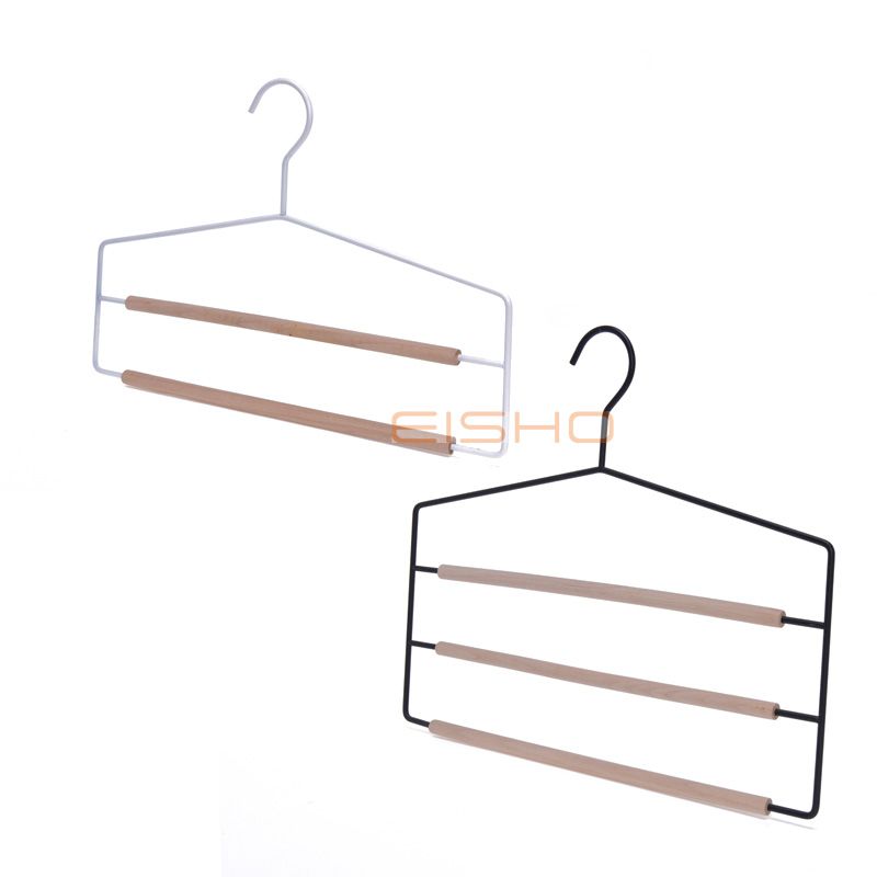 Iron Wood Clothes Hanger Wooden Metal Pants Hanging Without Paint Iron Art  Wide Shoulder Clothes Brace Wardrobe Clothes Hanging - Temu