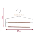 Top Hot Sale Metal 2-Layer trouser hanger with Wood Bar