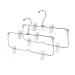 Metal Wire Clothes Hanger with 4 plastic Clips 