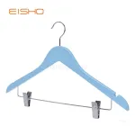 Wooden hanger 44.5cm with metal clips for pants