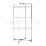 Movable 3 Tiers Powder Coated Steel cloth Airer with 4 wheels
