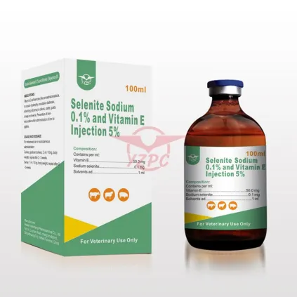 Selenito de sódio 0,1% e injeção de vitamina E 5%