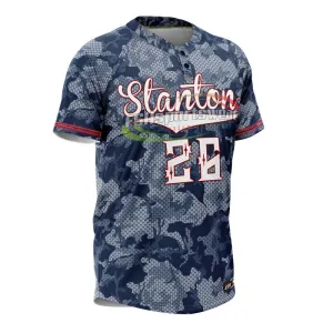 Custom made Camouflage color baseball jersey with sublimation print