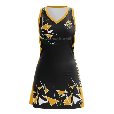 Sublimated custom team netball uniforms/Wholesale high quality collegiate netball dress 