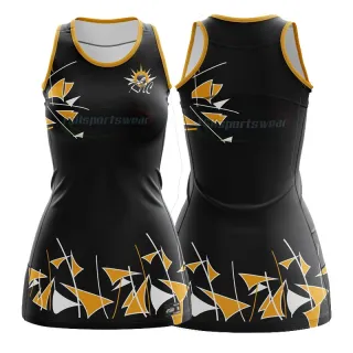 Sublimated custom team netball uniforms/Wholesale high quality collegiate netball dress 